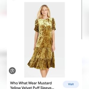 Who What Where Velvet mustard dress L